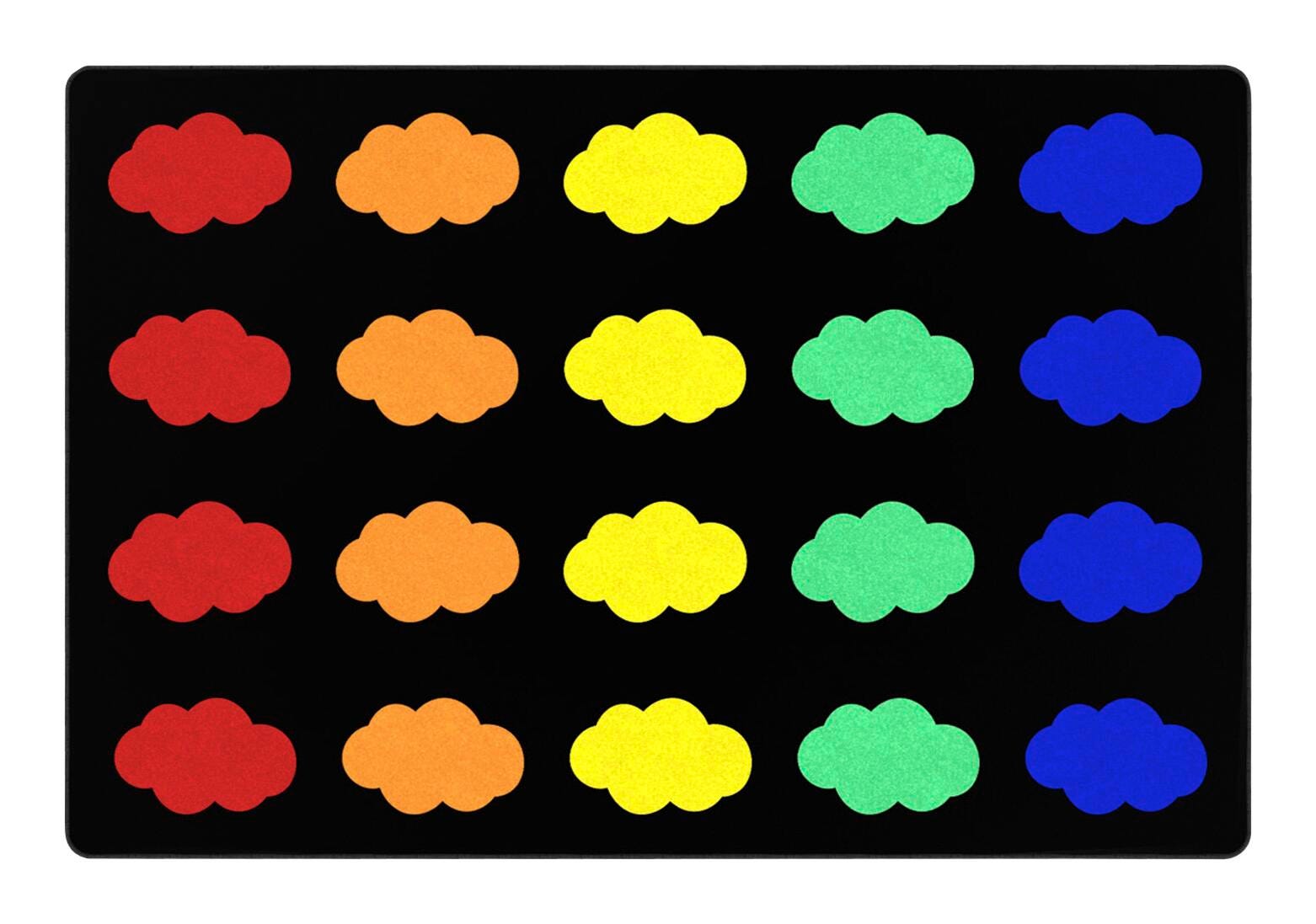 Childcraft ABC Furnishings Rainbow-Colored Clouds Carpet, Rectangle 4002558